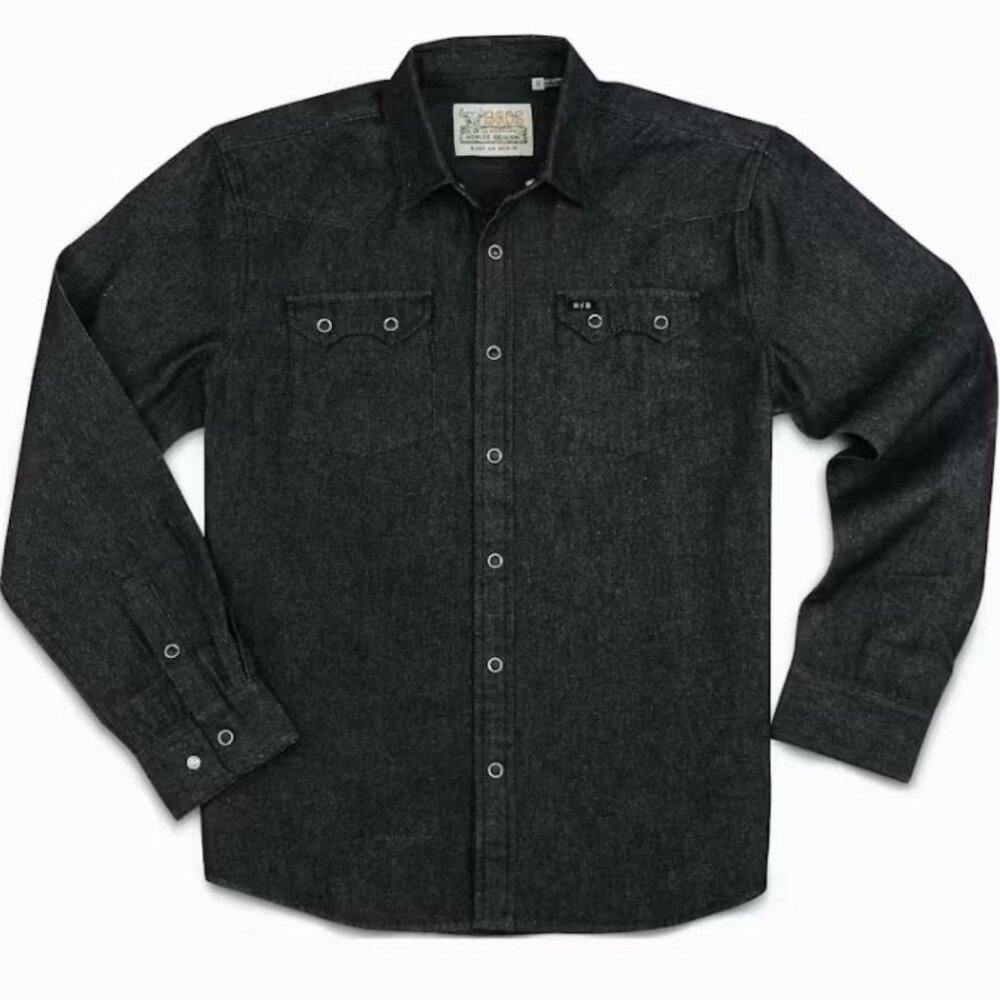 Howler Bros Dust Up Denim Snapshirt - Black Wash - M